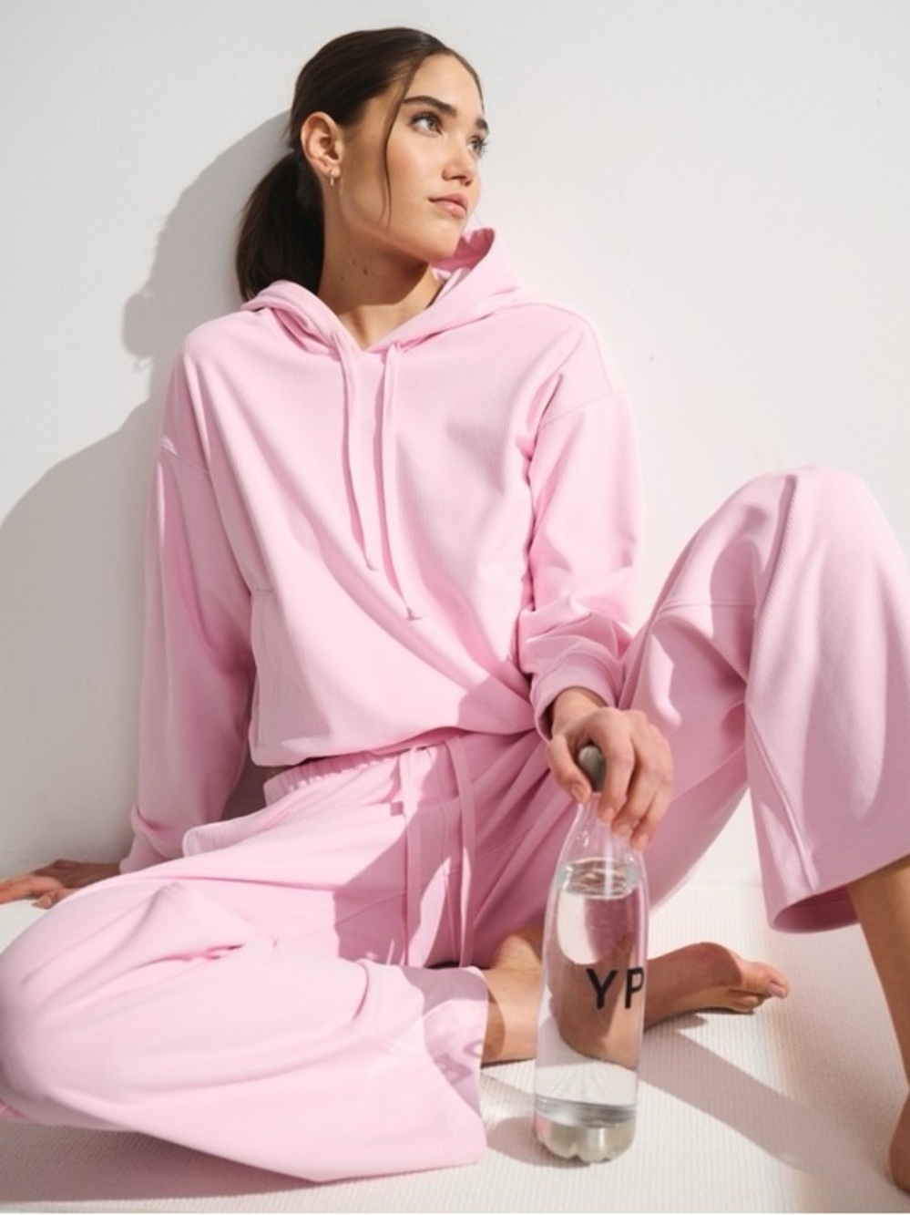 ribbed wide-leg lounge set